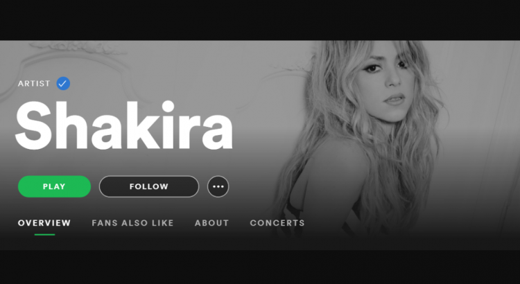 Shakira entro a Billion Club de Spotify