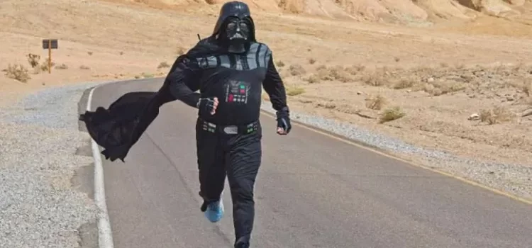 Vestido como Darth Vader corrió por el Valle de la Muerte