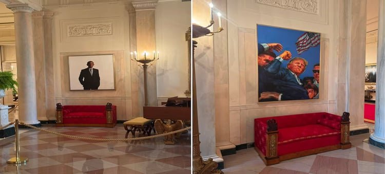 La Casa Blanca reemplaza retrato de Obama con uno de Donald Trump