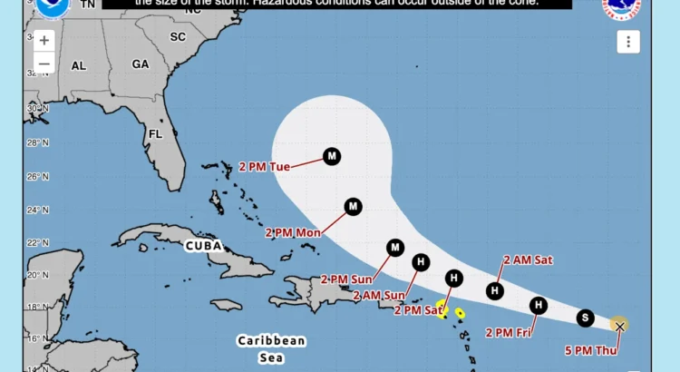 Tormenta Tropical Erin podría crecer a huracán mayor el fin de semana, advierte el NHC