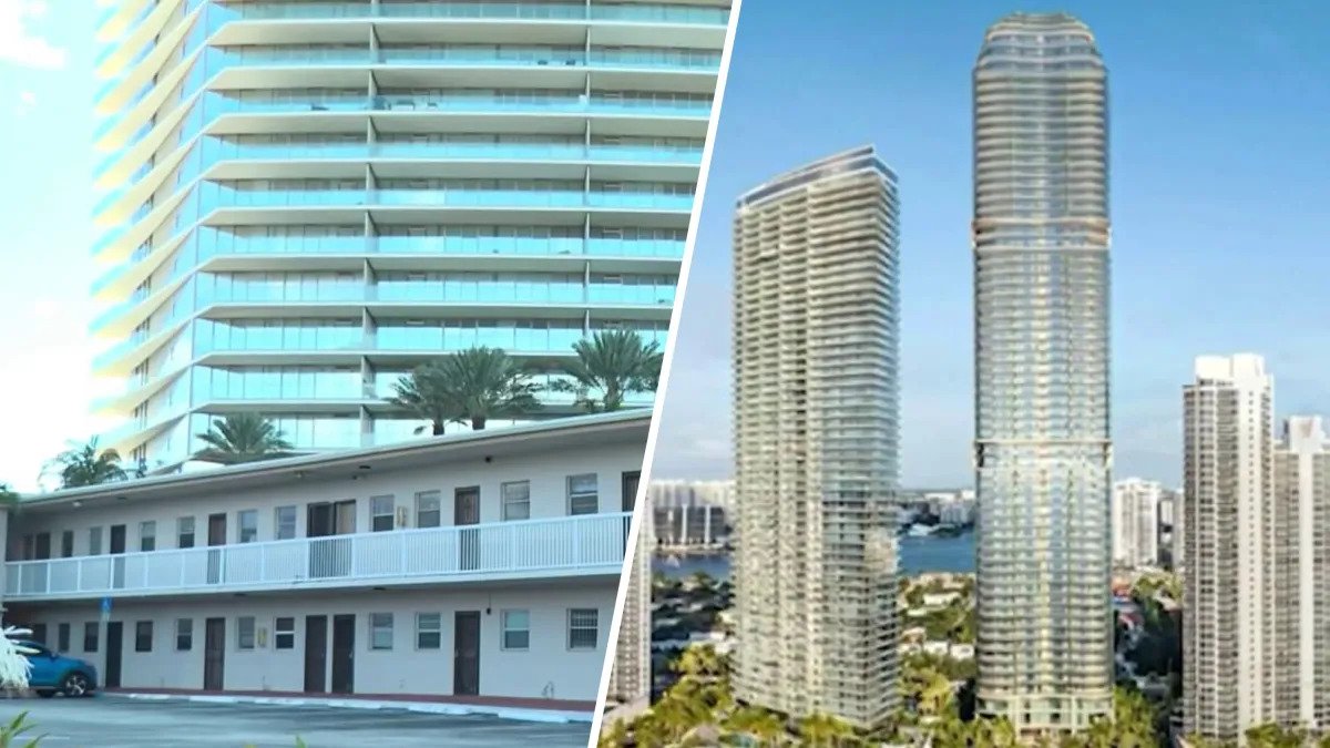 Una enorme nueva torre de condominios junto a la playa en Sunny Isles Beach tiene a los vecinos furiosos